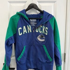 Vancouver Canucks Blue and Green Hoodie - Youth Large